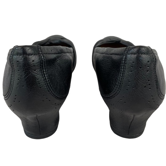 NWOT Black Size 8 Clarks Unstructured Leather Comfort Wedge Heel - Picture 4 of 13